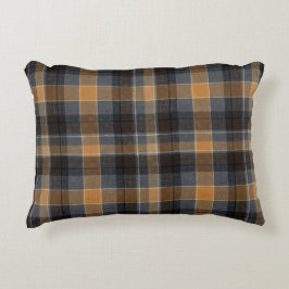 Moderne rauchige Bernstein-Tartan-Karo Dekokissen