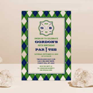 Moderne Raute Golf jedes Alter Geburtstag Acryleinladungen