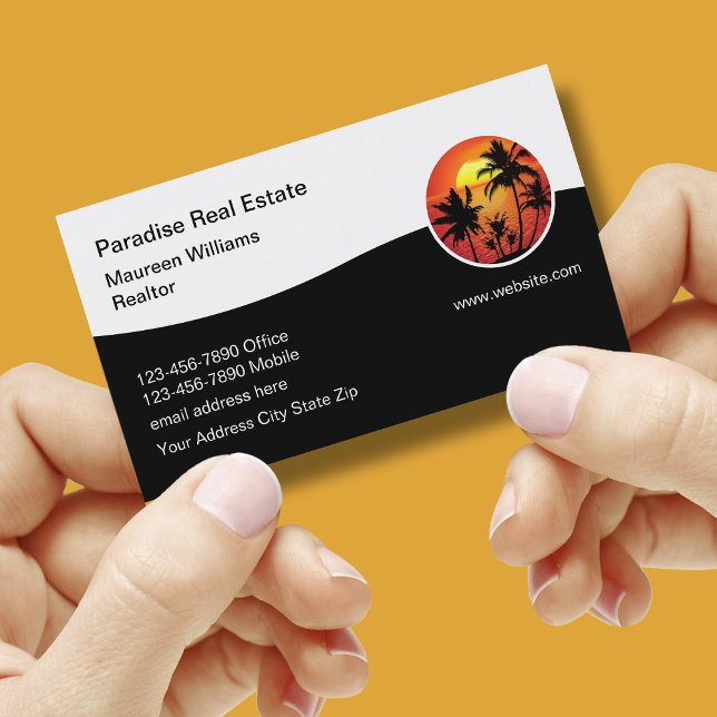 Moderne Real Anwesen Tropical Business Cards Visitenkarte (Von Creator hochgeladen)
