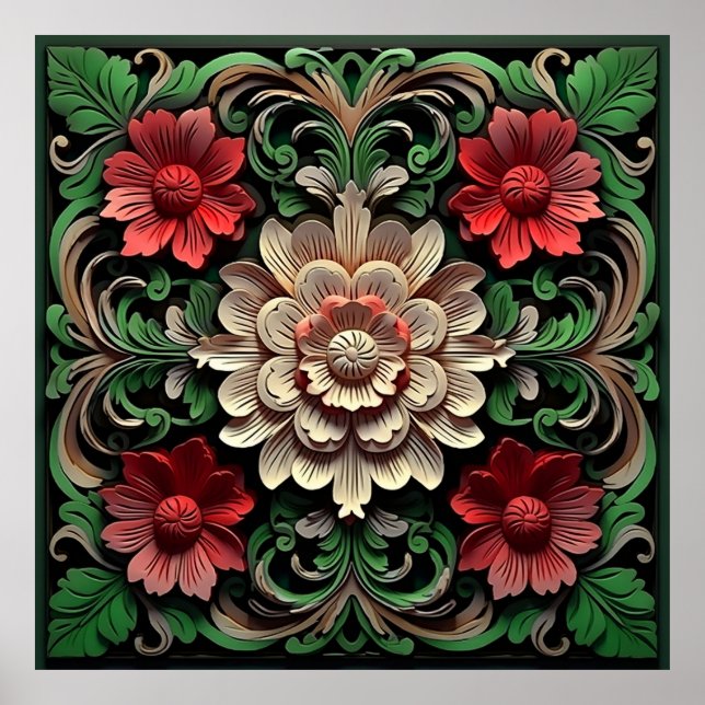 Moderne realistische Blume Poster (Vorne)