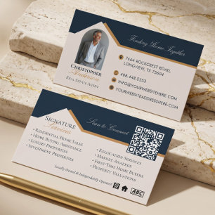 Moderne Realtor-Luxusimmobilien-Marketing-Foto-QR Visitenkarte