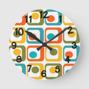 Moderne Rechtecke aus dem Mittelalter Runde Wanduhr