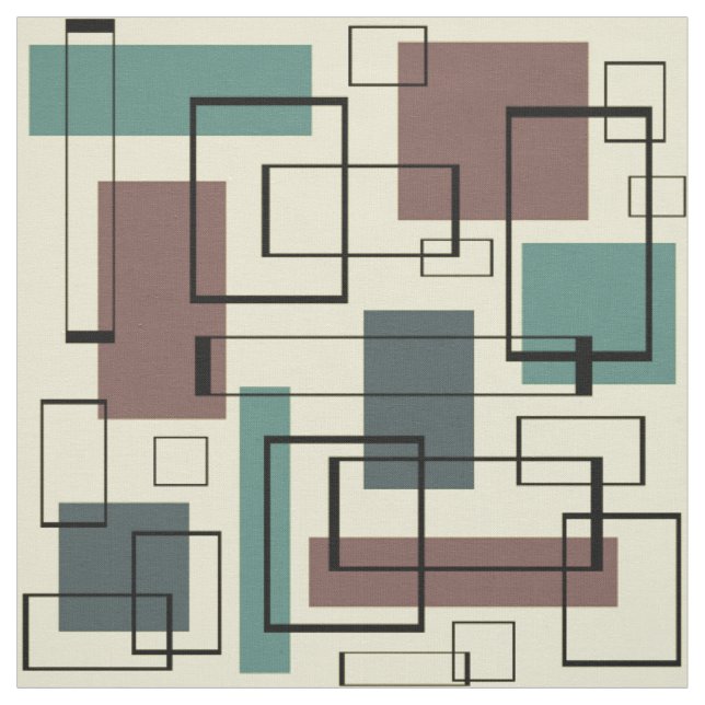 Moderne Rechtecke aus dem Mittelalter Stoff (Muster)