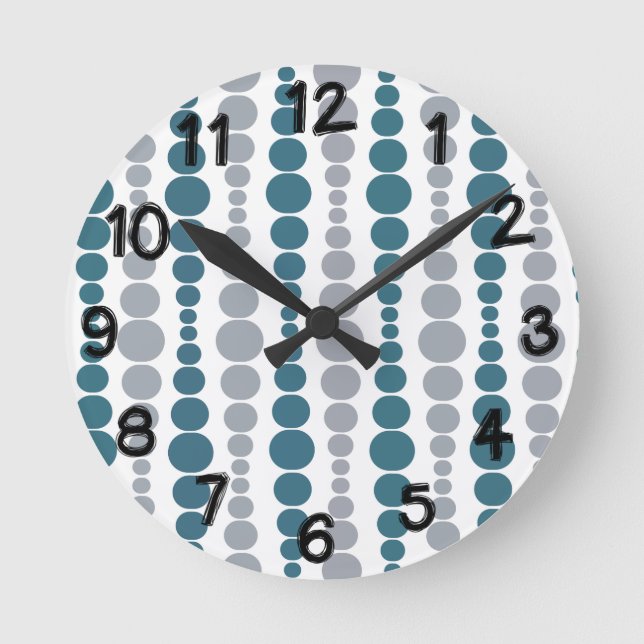 Moderne Rechtecke  Runde Wanduhr (Vorderseite)