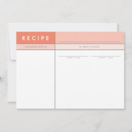 MODERNE RECIPE CARD Organisator Block minimale ora Dankeskarte