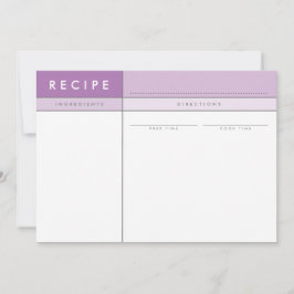 MODERNE RECIPE CARD Veranstalter fett lila minimal Dankeskarte