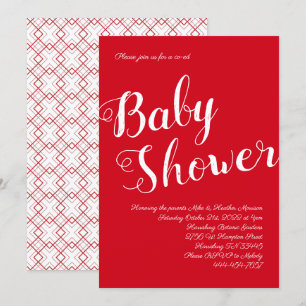 Moderne Red Baby Shower Co-Ed Gender Neutral Einladung