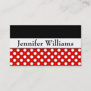 Moderne Red Beruflich Polka Dot Business Card Visitenkarte