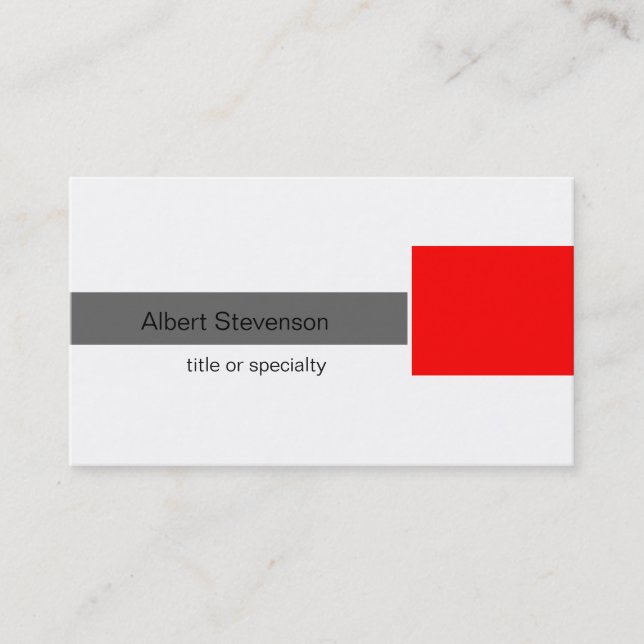 Moderne Red Gray White Consultant Business Card Visitenkarte (Vorderseite)