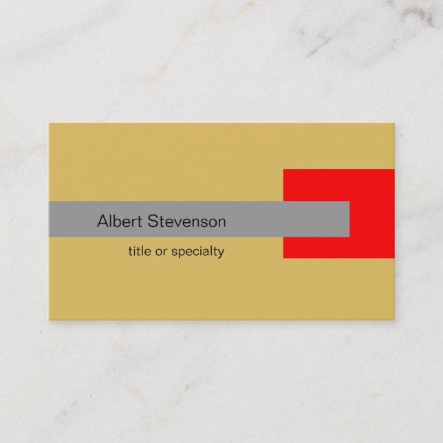 Moderne Red Grey Yellow Consultant Business Card Visitenkarte (Vorderseite)