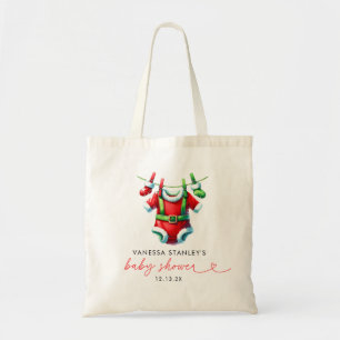 Moderne Red Holly Weihnachtsdusche Tragetasche