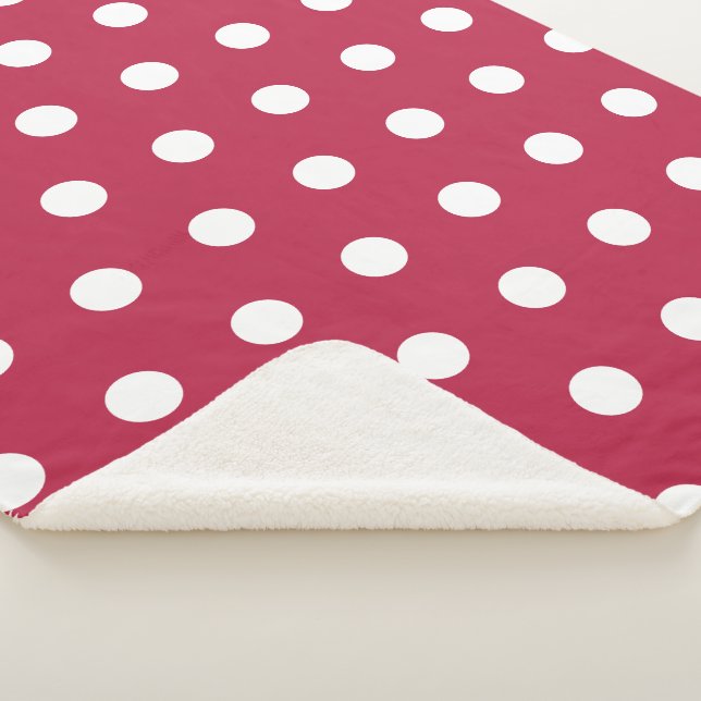 Moderne Red Magenta Polka Dots Sherpadecke (3/4)