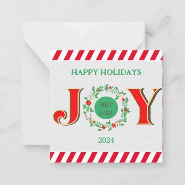 Moderne Red Season Gruß Business Holiday Card Mitteilungskarte (Vorderseite)