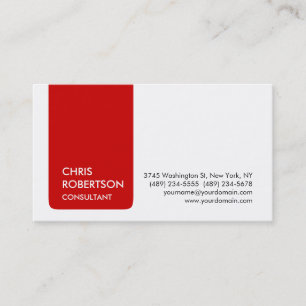 Moderne Red Strip White Attraktive Business Card Visitenkarte