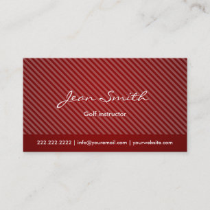 Moderne Red Strips Golf Business Card Visitenkarte