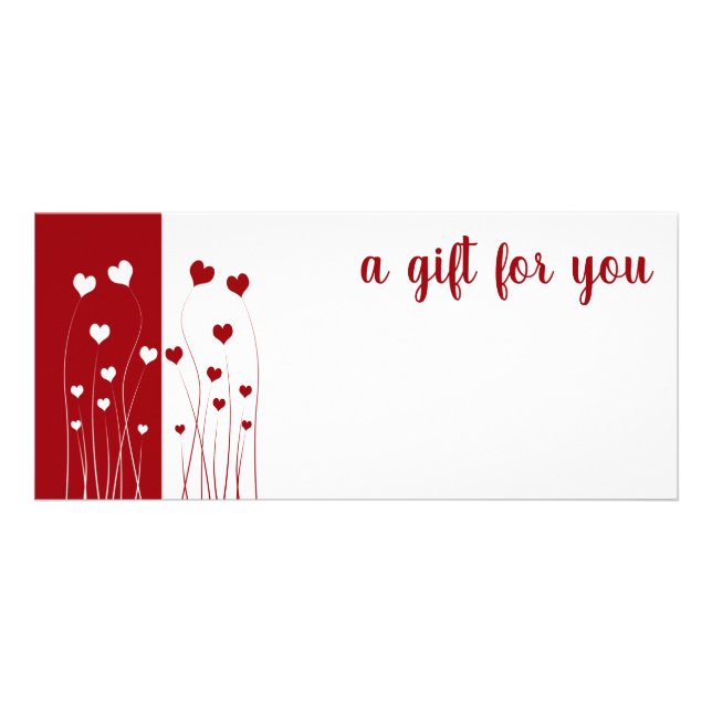 Moderne Red White Liebe Romantic Hearts Gift Card Werbekarte (Vorne)