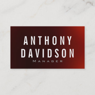 Moderne Red White Rige Letters Business Card Visitenkarte