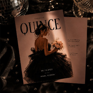 Moderne redaktionelle Quinceañera-Foto-Einladung Einladung