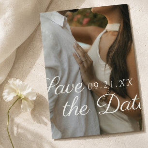Moderne redaktionelle Schriftart Foto Save the Dat Date
