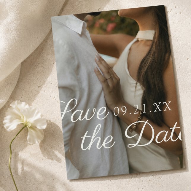 Moderne redaktionelle Schriftart Foto Save the Dat Date (Modern Editorial Script Photo Save the Date
)