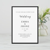 Moderne redaktionelle schwarze weiße Hochzeitseinl