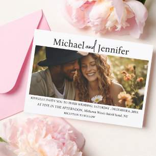Moderne redaktionelle Typografie Foto-Hochzeit Einladung