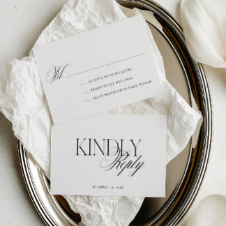 Moderne redaktionelle Typografie-Hochzeit RSVP Karte