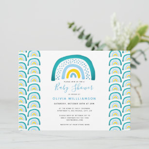 Moderne Regenbogen-Baby-Party Einladung