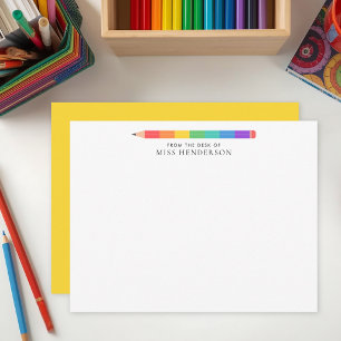 Moderne Regenbogen Bleistift benutzerdefinierte Le Mitteilungskarte