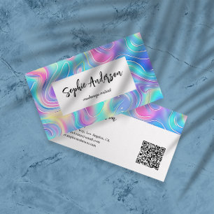 Moderne Regenbogen-Holografische Visitenkarte für 