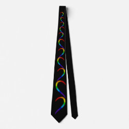 Moderne Regenbogen-Neonwelle Abstrakte schwarze Kr Krawatte