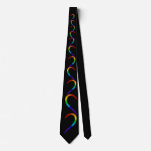 Moderne Regenbogen-Neonwelle Abstrakte schwarze Kr Krawatte