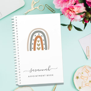 Moderne Regenbogen-Roségold-graue weiße Monogramm  Planer