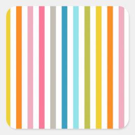 Moderne Regenbogen-Trendfarbene Streifen Quadratischer Aufkleber