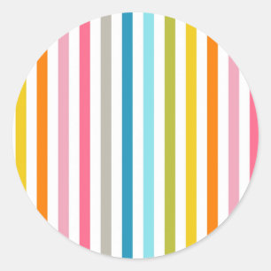 Moderne Regenbogen-Trendfarbene Streifen Runder Aufkleber