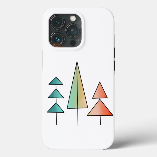 Moderne Regenbogenbäume im Mittelalter erröten aqu Case-Mate iPhone Hülle (Rückseite)