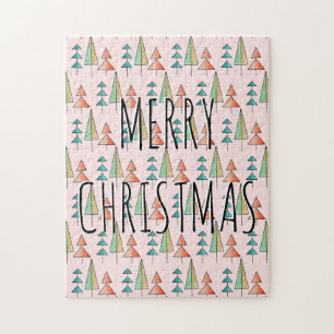 Moderne Regenbogenbäume im Mittelalter erröten aqu Puzzle