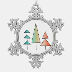 Moderne Regenbogenbäume im Mittelalter erröten aqu Schneeflocken Zinn-Ornament