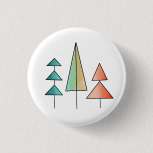 moderne Regenbogenbäume in Teal und Rosé Mitte des Button