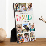 Moderne Regenbogenfamilie ist alles, was Foto Coll Fotoplatte<br><div class="desc">Familie ist alles! Ein nachdenkliches,  modernes Geburtstag-,  Muttertag- oder Urlaubsgeschenk: Eine trendige Instragram Foto Collage Plakette mit Ihrer persönlichen Nachricht und Ihrem Namen. Trendy pastellfarbene Regenbogentypografie auf einer weichen Elfenbeinkulisse sorgt für einen fröhlichen,  stilvollen Sake!</div>