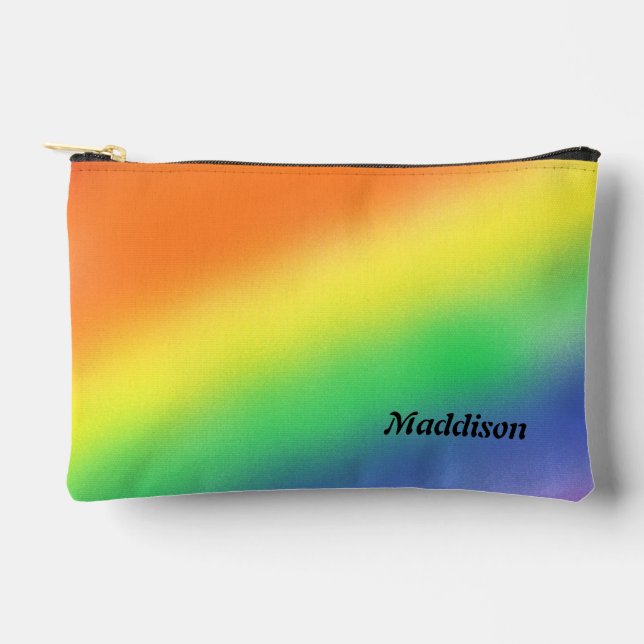 Moderne Regenbogenfarben Bleistift & Toilettenarti Zubehörtasche (Vorderseite)