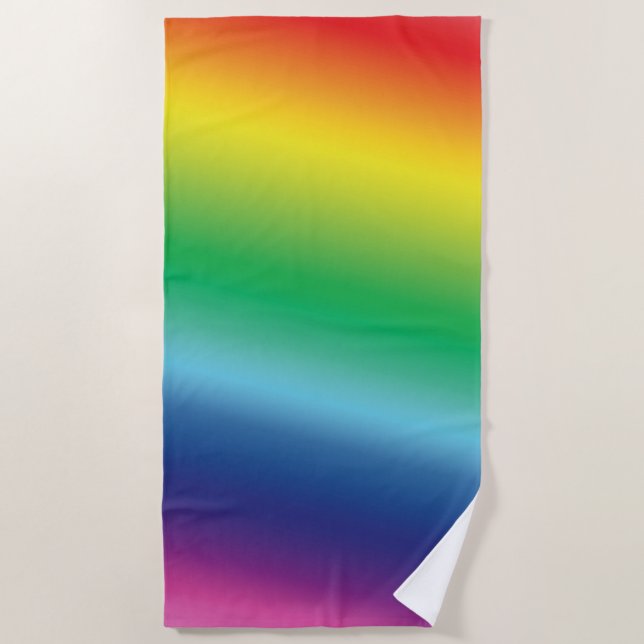 Moderne Regenbogenfarben Gay Pride Flag Muster Strandtuch (Vorderseite)
