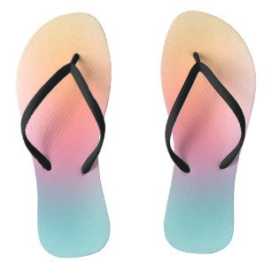 Moderne Regenbogenfarben Rosa Rosa Gelb Blau Flip Flops