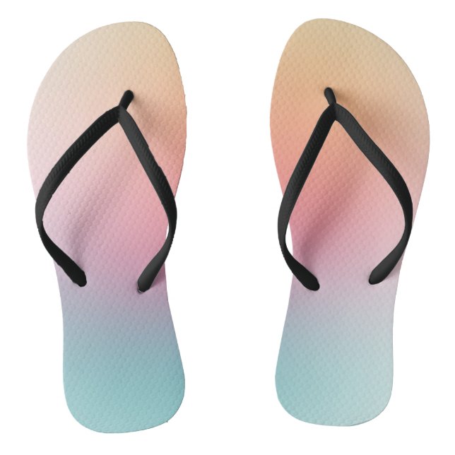 Moderne Regenbogenfarben Rot Gelb Blau Flip Flops (Fußbett)