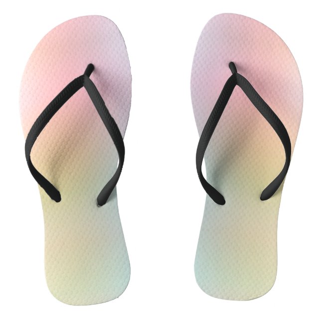 Moderne Regenbogenfarben Trendy Elegant Rosa Rot Flip Flops (Fußbett)