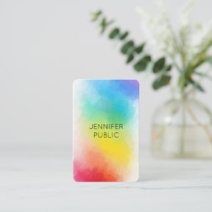 Moderne Regenbogenfarben Vorlage Elegant farbenfro Visitenkarte