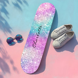 Moderne Regenbogennebel Glitzern mädchenhaften Gli Skateboard