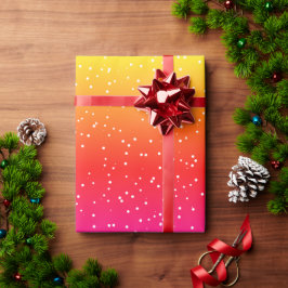 Moderne Regenbogenschneemuster, weiße Punkte Geschenkpapier