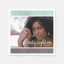 Moderne Regenbogenstreifen Graduate Paper Napkins Serviette