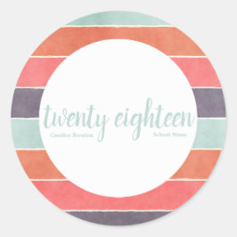 Moderne Regenbogenstreifen Graduieren von benutzer Runder Aufkleber